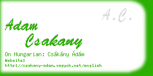 adam csakany business card