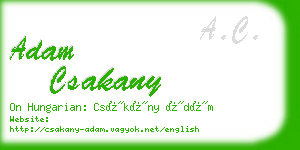 adam csakany business card